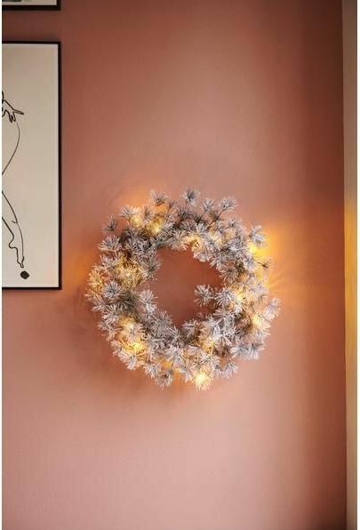 Actual product image Sirius LED wreath Alfi, green with snow, Ø 45 cm
