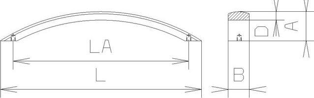 Produktbild Segmentbogengriff flach Simone 25x3mm