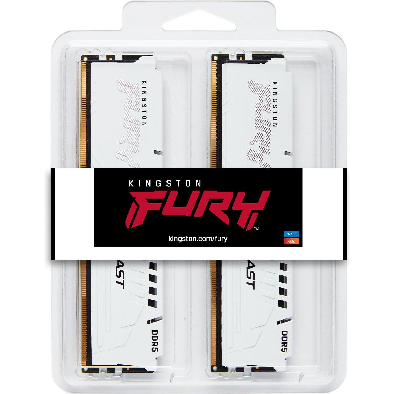 Thumbnail - Kingston D5 32GB 5600-36 Beast EXPO wh K2 KFY AMD EXPO (2 x 16GB, 5600 MHz, DDR5-RAM, DIMM), RAM, Weiss