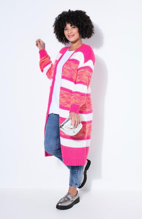 Produktbild Angel of Style Long-Strickjacke, Straight Fit, offene Form, Ringel (58, 60)