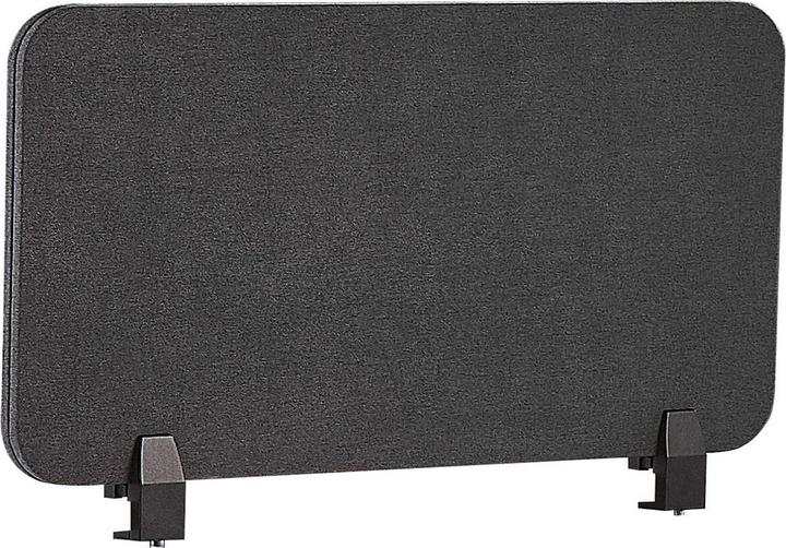 Beliani Schreibtischtrennwand dunkelgrau 80 x 40 cm WALLY