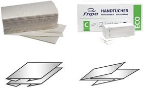 Actual product image Fripa Towel paper ECO, 250 x 230 mm, V-fold, white 2-ply, made from 100% recycled paper - 1 piece (4012104 (1 x)
