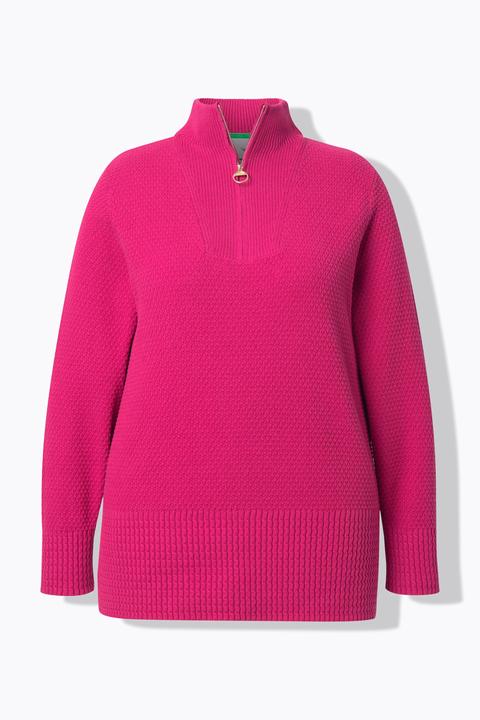 Produktbild Ulla Popken Strick-Troyer, Stehkragen, Zipper, Langarm (60)