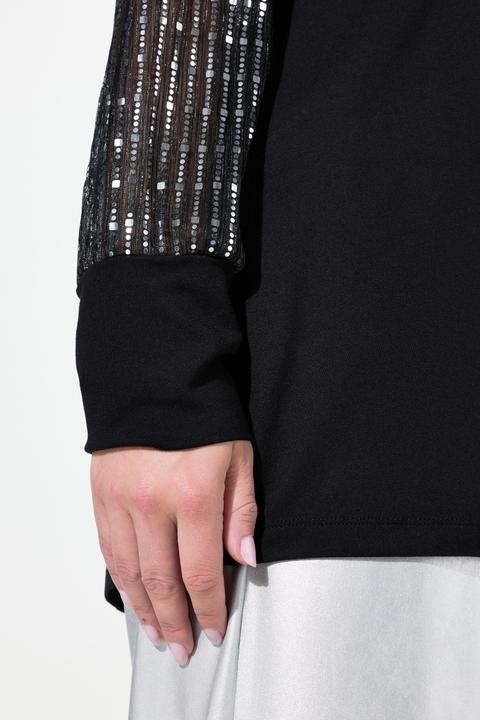 Actual product image Miamoda T-Shirt, A-Linie, Glitzerjersey-Langarm (50)