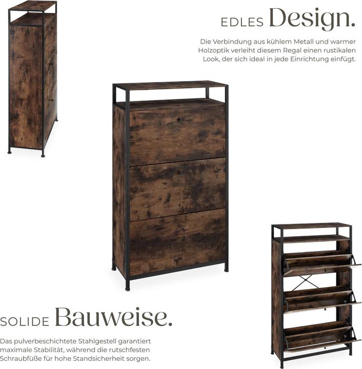 Produktbild tectake Schuhregal (32 x 61 x 130 cm)