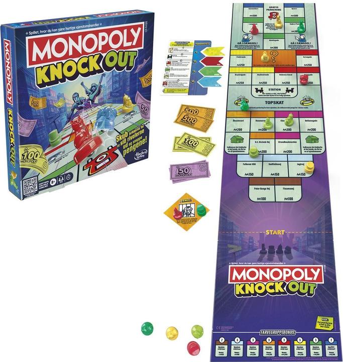 Actual product image Hasbro Monopoly - Knockout (Danish, 2 - 8 Players)