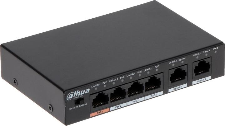 Actual product image Dahua Technology PFS3006-4ET-60 Network Switch Unmanaged Fast Ethernet (10/100) Power over Ethernet (6 ports)