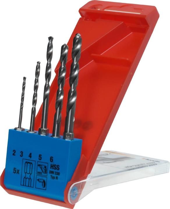 Actual product image kwb Twist drill set 5 pieces (2 mm, 3 mm, 4 mm, 5 mm, 6 mm)