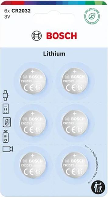 BOSCH BATTERIE 6 STÜCK CR2032 LITHIUM CR2032B6/00 (6 pcs., CR2032)