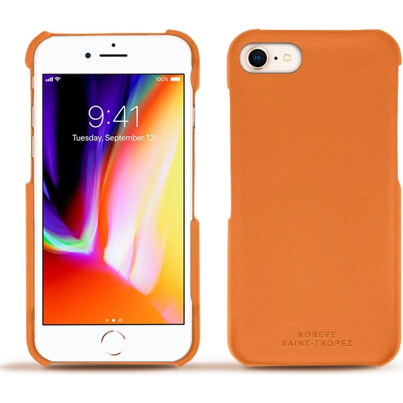 Noreve Lederschutzhülle (Apple iPhone 8), Smartphone Hülle, Orange