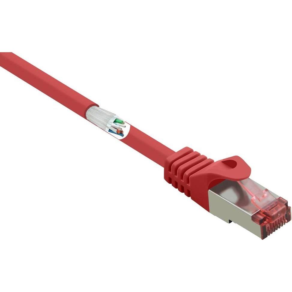 Renkforce RF-5276306 RJ45 Netzwerkkabel, Patchkabel CAT 6 S/FTP 3.00 m Rot mit R (S/FTP, CAT6, 3 m), Netzwerkkabel