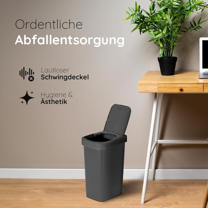 Produktbild Novaliv Abfalleimer-Set 10L + 25L, Mülleimer mit 2in1 Deckel, Klappdeckel & Schwingdeckel, Anti-Geru (10 l)