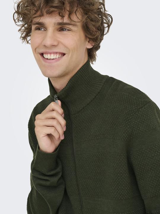 Produktbild Only & Sons Onsmalik Reg 12 Pin Zip Cardigan Knit (3XL)