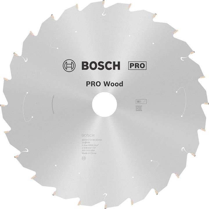 Image du produit Bosch Professional Zubehör Lame de scie circulaire PRO Wood cordless, 250 x 2,2 x 30 mm