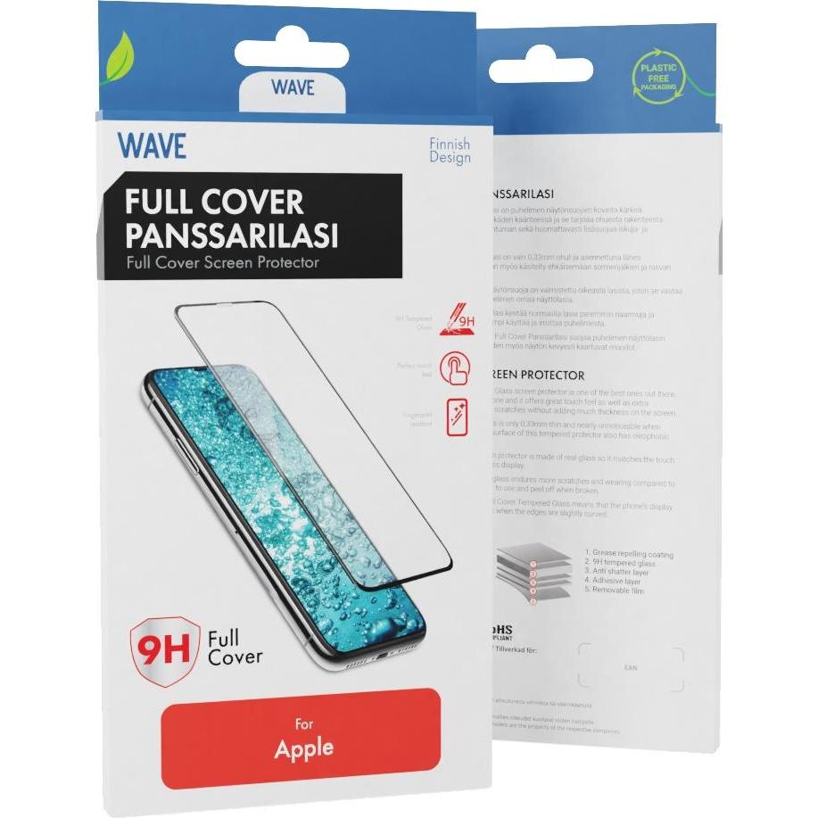 Wave Full Cover -panssarilasi, iPhone 15 Pro Max, musta kehys (1 Stück, Apple iPhone 15 Pro Max), Smartphone Schutzfolie...