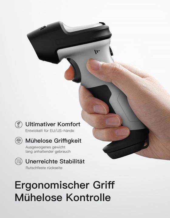 Produktbild Inateck Barcodescanner 72 gray (BCST-72 gray) (1D-Barcodes, 2D-Barcodes, QR-Code)