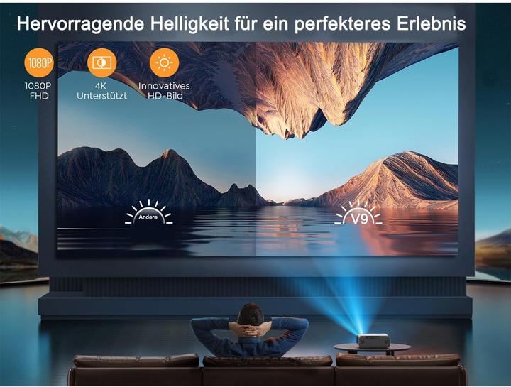 Image du produit Yaber Autofocus Projector with 4K Support, WiFi 6, Bluetooth 5.2, and 300-Inch Display (Full HD)