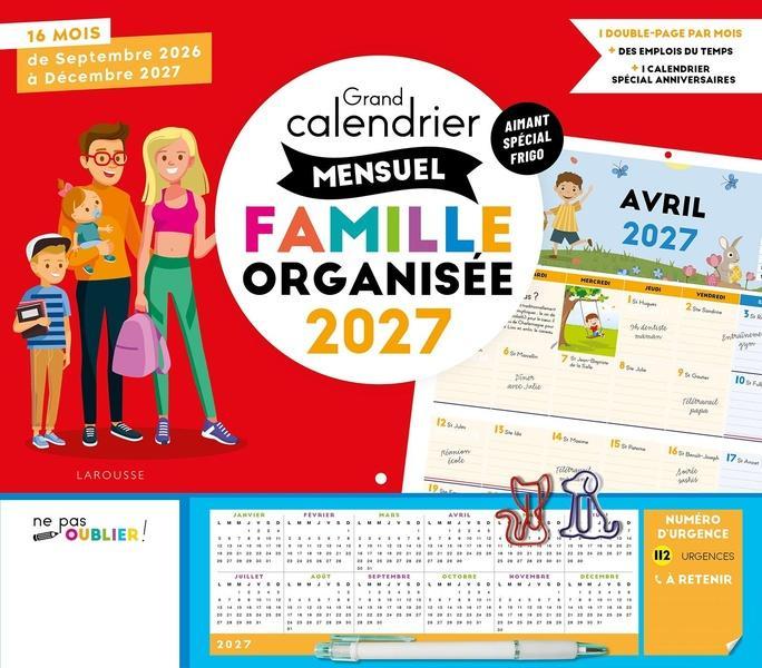 Produktbild Larousse pratique Grand calendrier mensuel famille organisée 2027