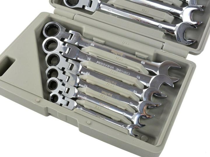 Actual product image Keltin Ratchet spanner with joint 8-19mm 12 pieces (12 mm, 8 mm, 19 mm, 14 mm, 18 mm, 13 mm, 15 mm, 16 mm, 9 mm, 10 mm, 17 mm, 11 mm)