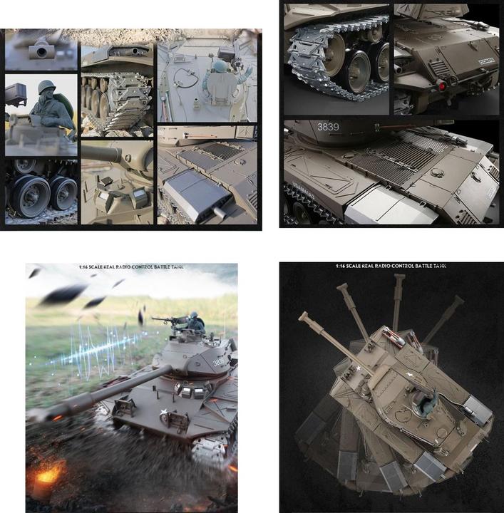 Immagine prodotto Es-toys Carro armato RC M41 A3 "WALKER BULLDOG" Heng Long 1:16 con R&S, cambio in metallo e cingoli in (RTR pronto all'uso)