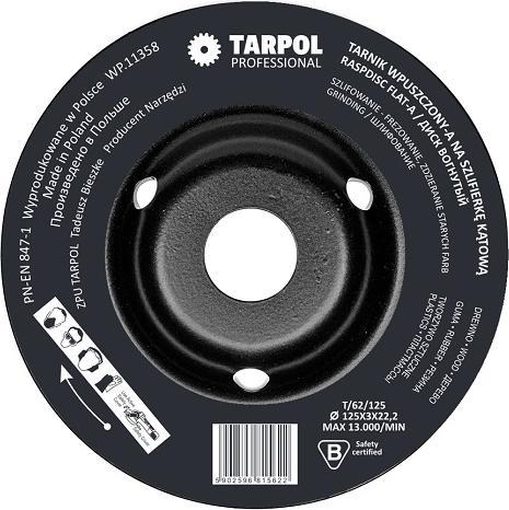 Actual product image Tarpol TARNIK WPUSZCZONY FI = 125mm x 3 x 22.2mm, GŁADŹ WYŻSZA T-62
