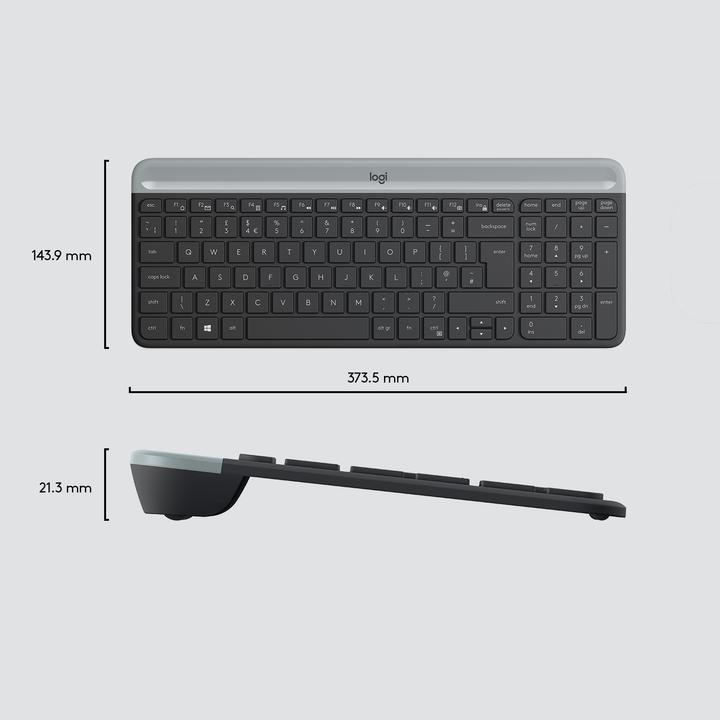 Image du produit Logitech Clavier et souris sans fil MK470, Graphite Sp., US (ING. Int., Sans fil)