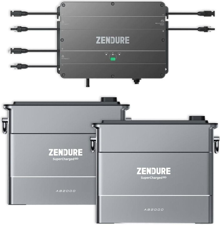 Zendure SolarFlow Set 3,84kWh Smart PV Hub avec 2x AB2000 batterie d'extension