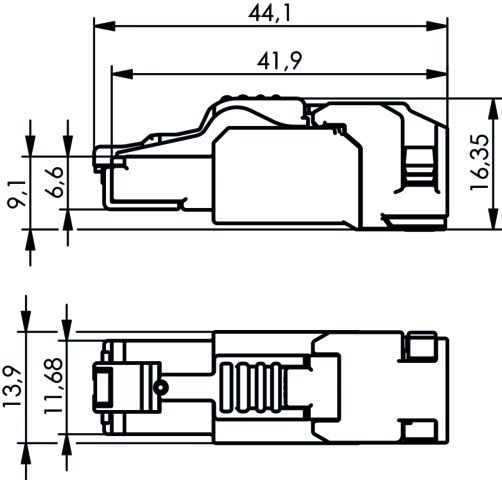 Produktbild Telegärtner RJ45-Steckverbinder (VPE 10) MFP8-SL T568 B Cat.6A
