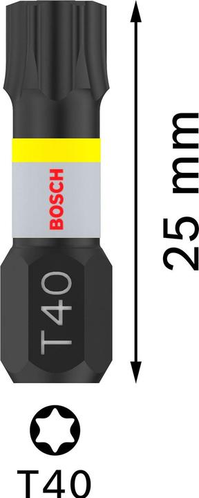 Produktbild Bosch Professional Zubehör PRO Torx Impact Bit, T40, 25 mm, 2-tlg.