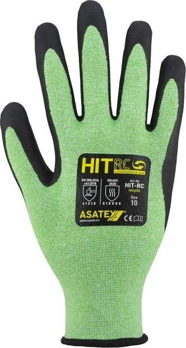 Asatex Fine knit glove HIT-RC size 9 green/black EN 388/EN 407/EN ISO 21420 PPE category II