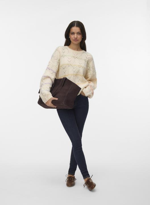 Produktbild Vero Moda Gestreifter Pullover mit Lochmuster (M)