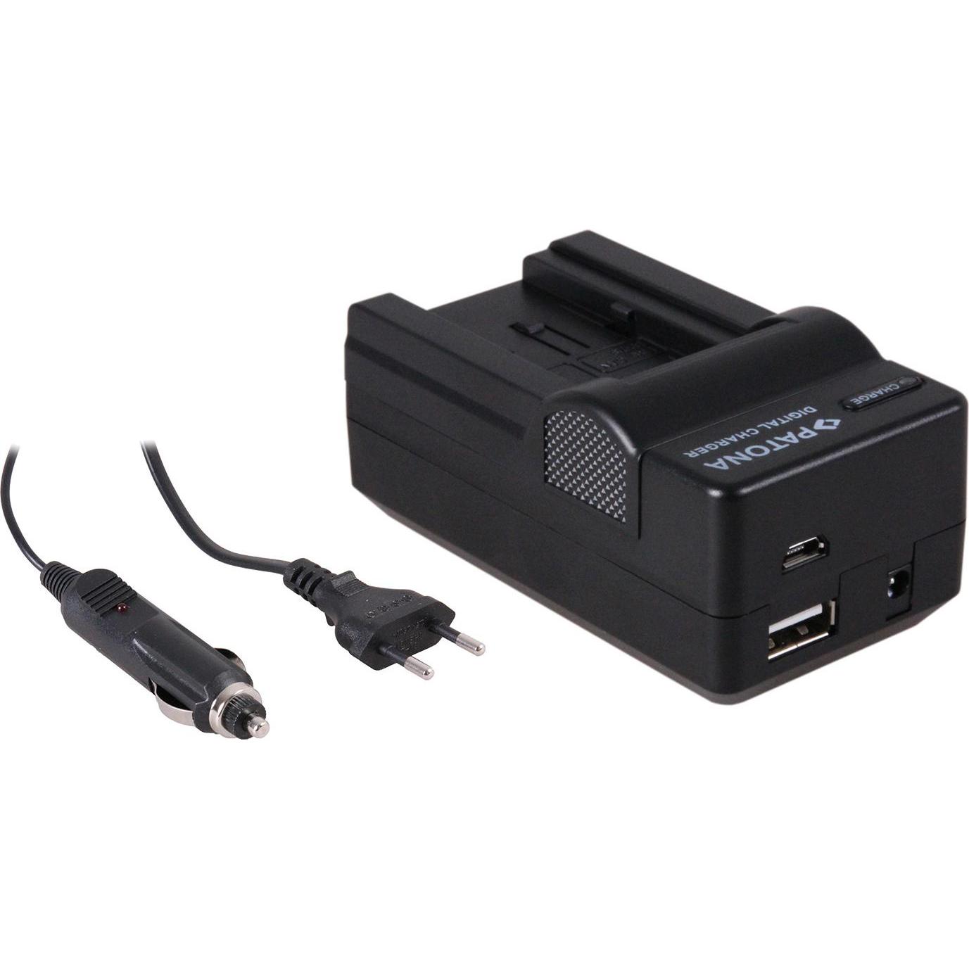 Patona Caricabatterie 4in1 per Canon BP-718 BP718 BP-727 BP727 VIXIA HF M50 (Caricabatterie per fotocamere), Alimentatore fotocamera, Nero