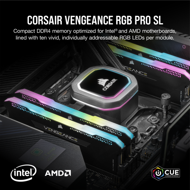 Produktbild Corsair Vengeance RGB Pro SL (2 x 32GB, 3200 MHz, DDR4-RAM, DIMM)