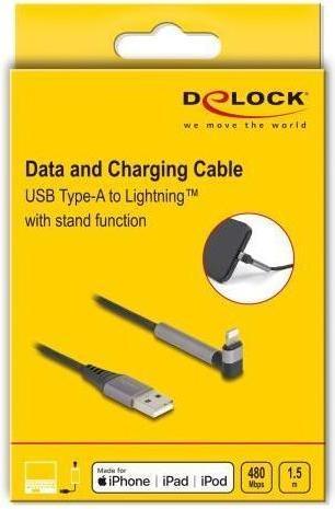Image du produit Delock Câble de données et de charge USB Type-A vers Lightning pour iPhon (1.50 m, USB 2.0)