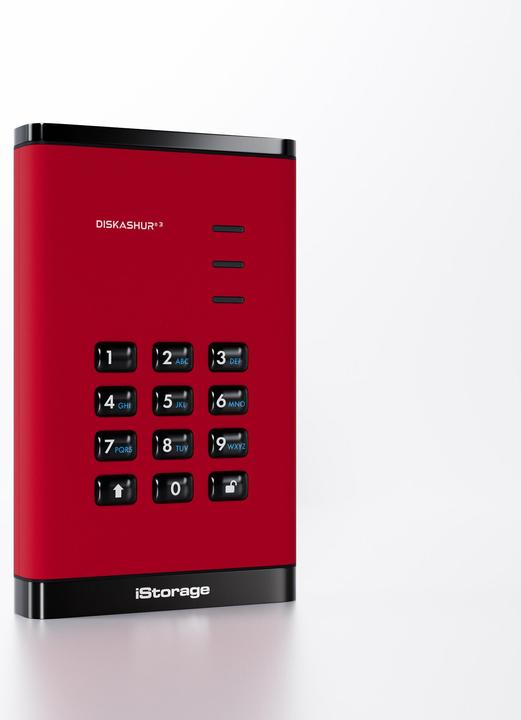 Productafbeelding iStorage schijfAshur3 SSD 2TB - Rood (2 TB)