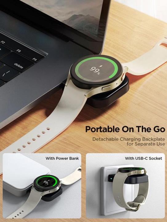 Actual product image Joyroom JR-WQW02 wireless charger for Samsung Galaxy Watch smartwatches - black