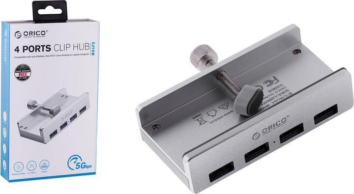 Produktbild Allnet USB 3.0 4 Port Clip Hub (USB-A, 5 Ports)