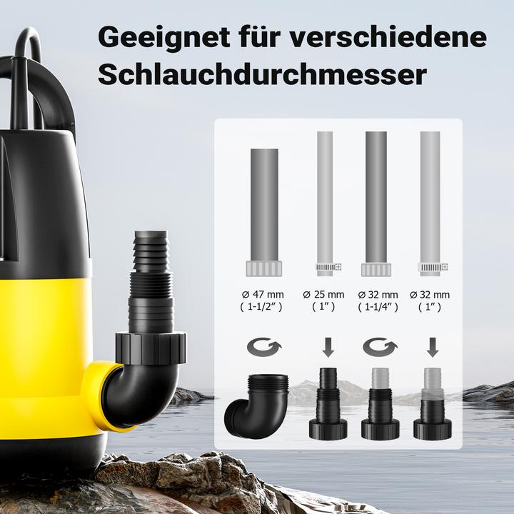 Immagine prodotto Wiltec Pompa per acque reflue con 7000l/h, 400W e 7,5m di prevalenza, gestisce inquinanti fino a Ø5mm (Pompa per acque cariche)