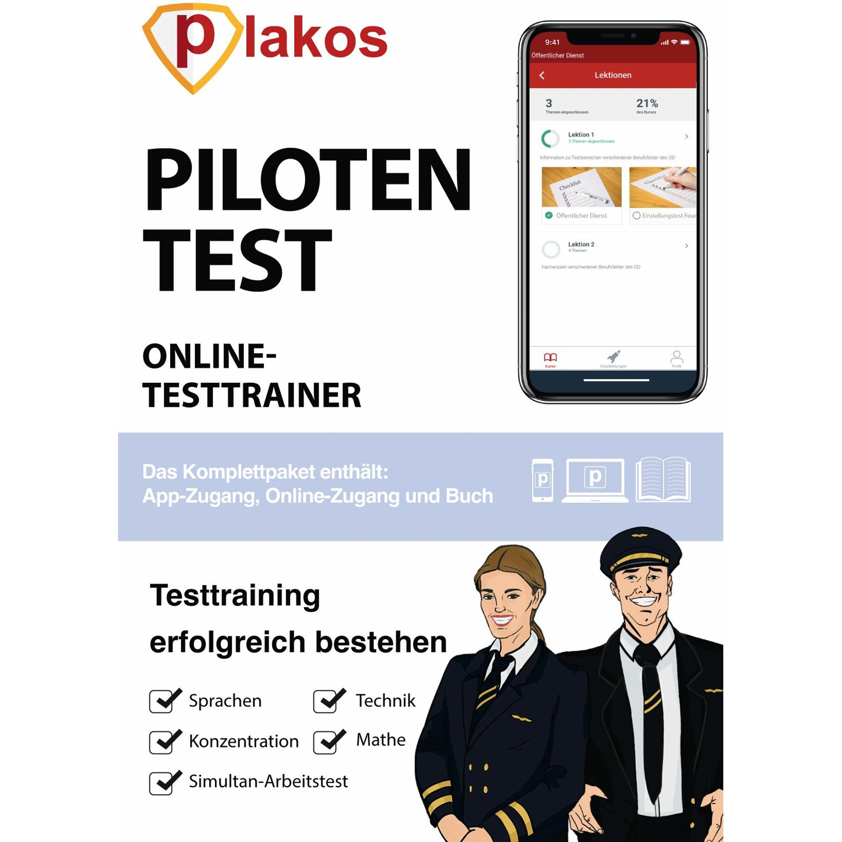 Pilotentest Testtraining Buch, Ratgeber von Erdmann Waldemar