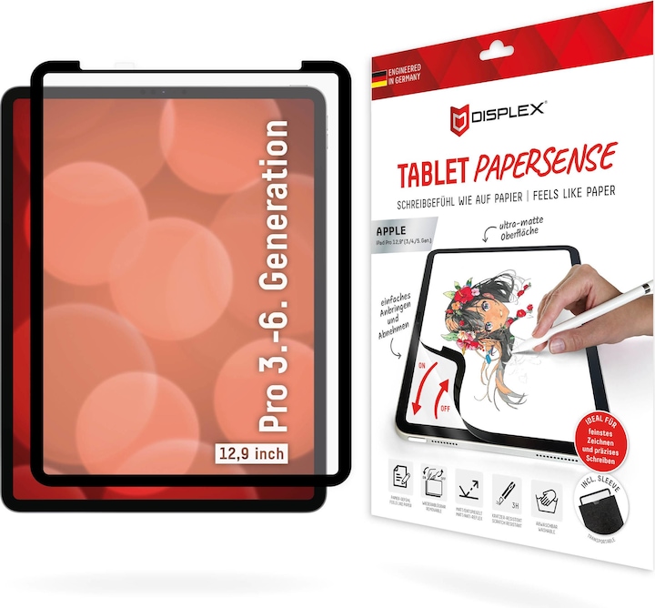Actual product image Displex Tablet Papersense, iPad Paper Feeling Schutzfolie (1 Piece, iPad Pro 12.9 2022 (6th Gen))