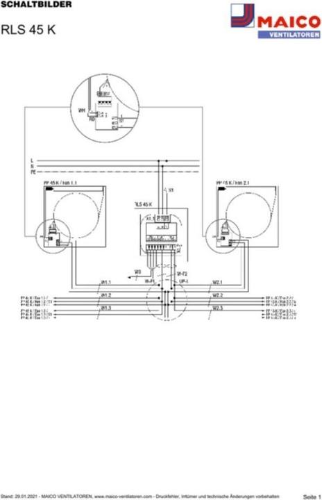 Actual product image Maico Room air control RLS 45 K for PushPull 45 K 0157.036