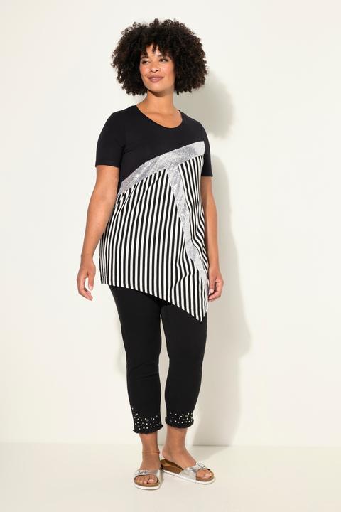Produktbild Miamoda T-Shirt, Classic Fit, Streifen, Pailleten, Zipfelsaum (48)