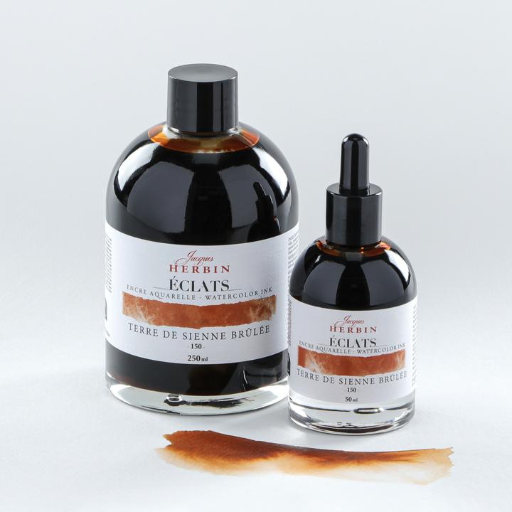 Image du produit Jacques Herbin Encre aquarelle Eclats en 250ml - (Blanc, Marron, Vert foncé, 250 ml)
