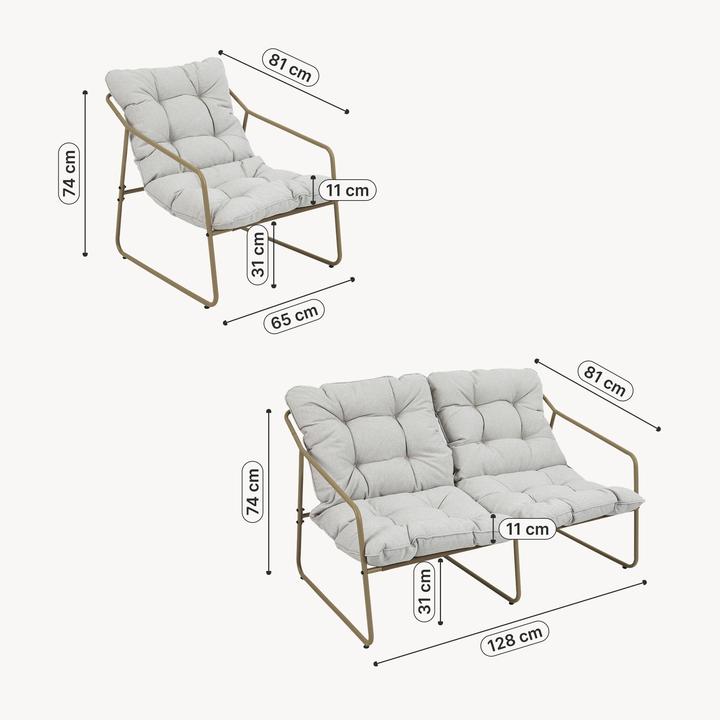 Actual product image En.Casa Gartenmöbelset Kivanta 5-tlg. Beige