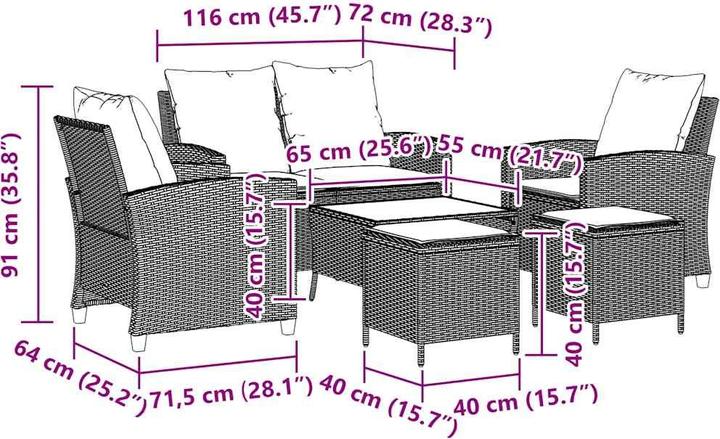 Actual product image vidaXL Garten Sofagarnitur