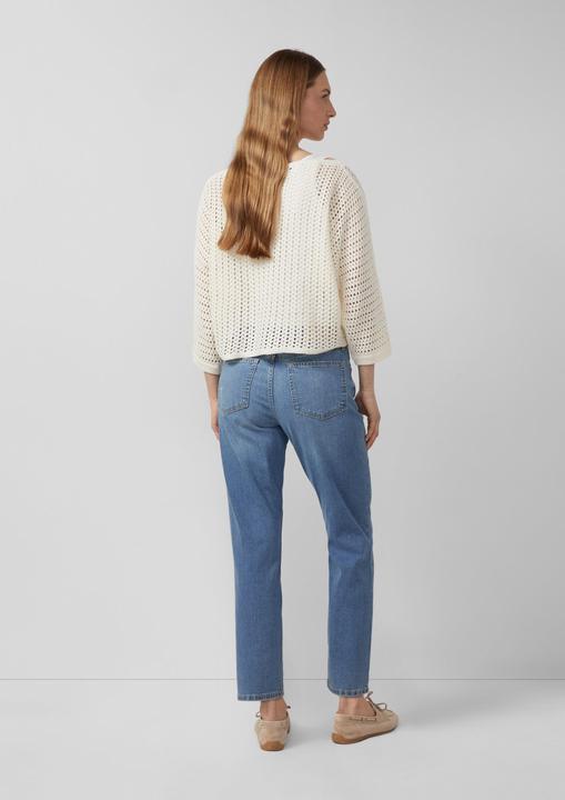 Produktbild s.Oliver Strickpullover Oversize-Strickpullover mit U-Boot-Ausschnitt und 3/4-Ärmeln (36)