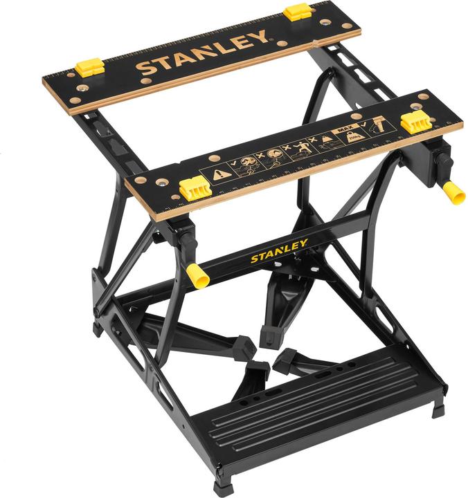 Actual product image Stanley Workmate with bamboo worktop and dual working height, loadable up to 250kg (50.50 cm, 78 cm)