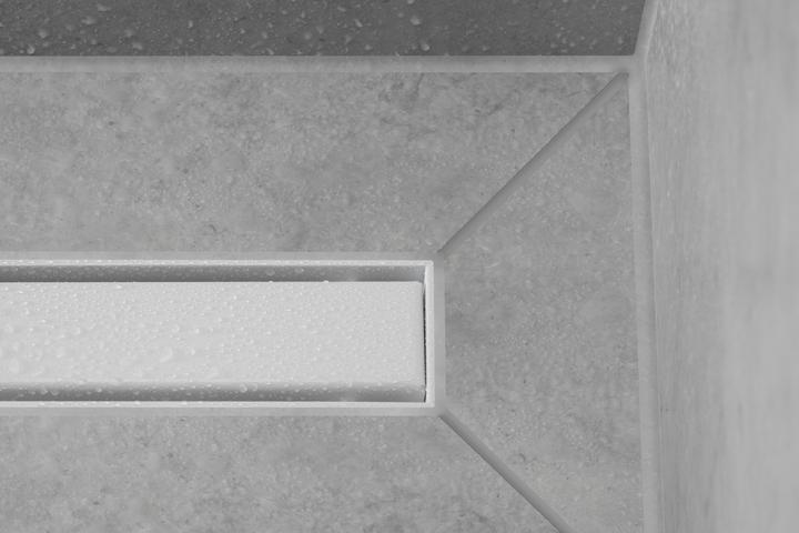 Actual product image hansgrohe HG shower channel RainDrain Match m height-adjustable frame 700mm matt white (700 mm)