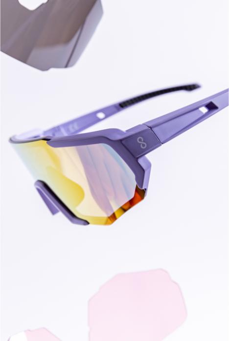 Actual product image Coast Optics Nita sports glasses Alpen purple with Gold Sun and clear lens (Alps purple, Gold Sun, Lucid)