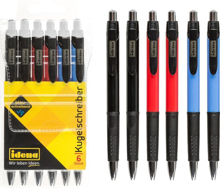 Productafbeelding Idena Biros 6st assorti, blauwe inkt (Veelkleurig, 6x)